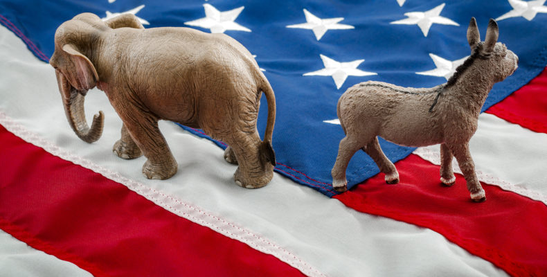 Republican and Democratic symbols